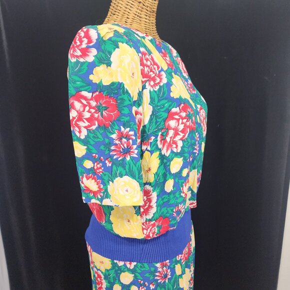 Vintage 70's-80' Handmade Floral Dress 1/2 Sleeve Grandma Special. 40" Chest - Picture 5 of 12